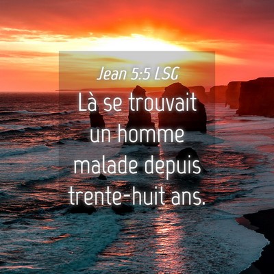 Picture 04 - Jean 5:5 LSG - Là se trouvait un homme malade depuis - Bible Verse Picture