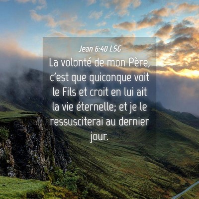 Picture 04 - Jean 6:40 LSG - La volonté de mon Père, c'est que quiconque - Bible Verse Picture
