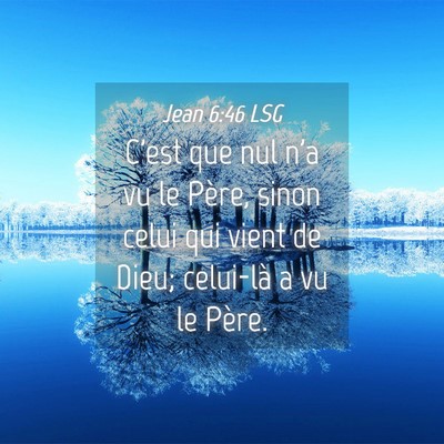Picture 04 - Jean 6:46 LSG - C'est que nul n'a vu le Père, sinon celui qui - Bible Verse Picture