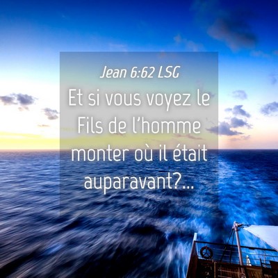 Picture 04 - Jean 6:62 LSG - Et si vous voyez le Fils de l'homme monter où il - Bible Verse Picture