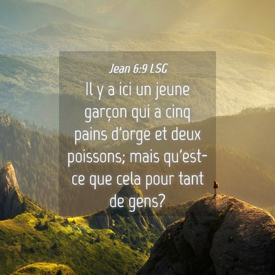 Picture 04 - Jean 6:9 LSG - Il y a ici un jeune garçon qui a cinq pains - Bible Verse Picture