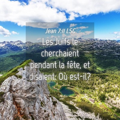 Picture 04 - Jean 7:11 LSG - Les Juifs le cherchaient pendant la fête, et - Bible Verse Picture