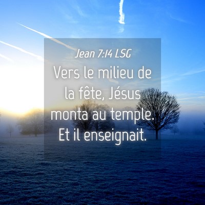 Picture 04 - Jean 7:14 LSG - Vers le milieu de la fête, Jésus monta au - Bible Verse Picture