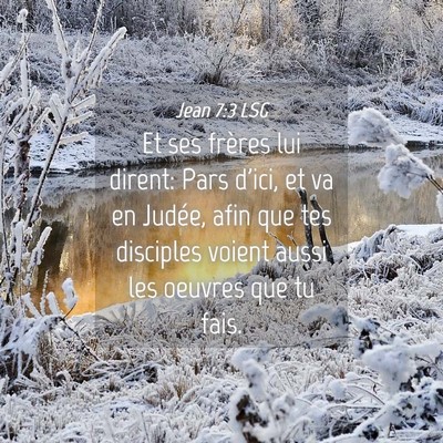 Picture 04 - Jean 7:3 LSG - Et ses frères lui dirent: Pars d'ici, et va en - Bible Verse Picture