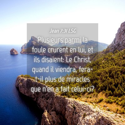 Picture 04 - Jean 7:31 LSG - Plusieurs parmi la foule crurent en lui, et ils - Bible Verse Picture