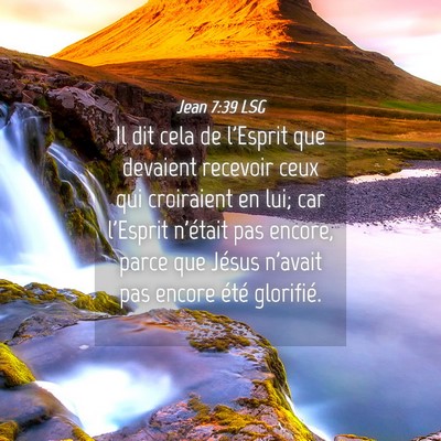 Picture 04 - Jean 7:39 LSG - Il dit cela de l'Esprit que devaient recevoir - Bible Verse Picture