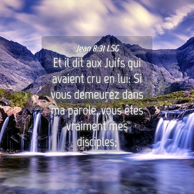 Picture 04 - Jean 8:31 LSG - Et il dit aux Juifs qui avaient cru en lui: Si - Bible Verse Picture