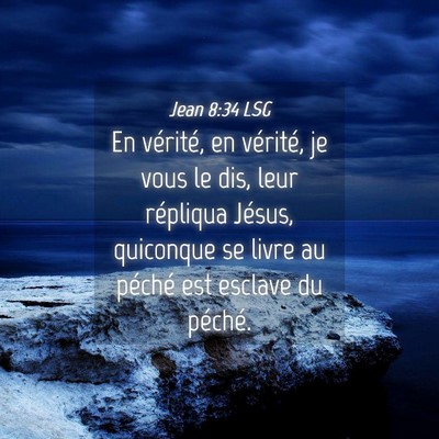 Picture 04 - Jean 8:34 LSG - En vérité, en vérité, je vous le dis, leur - Bible Verse Picture