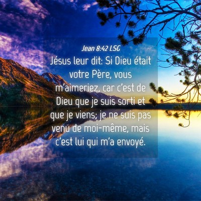 Picture 04 - Jean 8:42 LSG - Jésus leur dit: Si Dieu était votre Père, vous - Bible Verse Picture