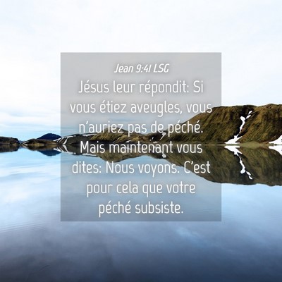 Picture 04 - Jean 9:41 LSG - Jésus leur répondit: Si vous étiez aveugles, - Bible Verse Picture