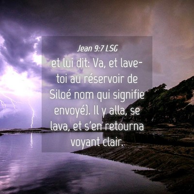 Picture 04 - Jean 9:7 LSG - et lui dit: Va, et lave-toi au réservoir de - Bible Verse Picture