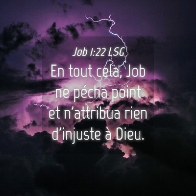 Picture 04 - Job 1:22 LSG - En tout cela, Job ne pécha point et n'attribua - Bible Verse Picture