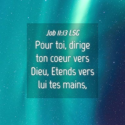 Picture 04 - Job 11:13 LSG - Pour toi, dirige ton coeur vers Dieu, Etends vers - Bible Verse Picture