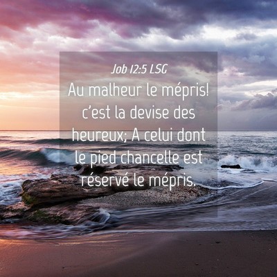 Picture 04 - Job 12:5 LSG - Au malheur le mépris! c'est la devise des - Bible Verse Picture