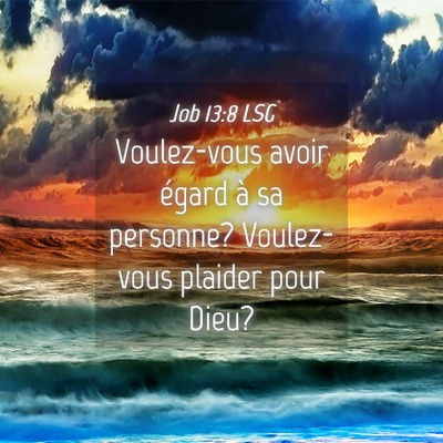 Picture 04 - Job 13:8 LSG - Voulez-vous avoir égard à sa personne? - Bible Verse Picture