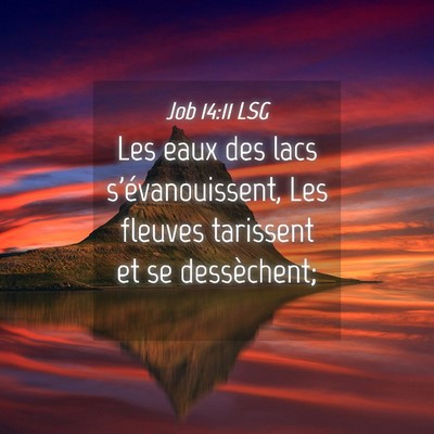 Picture 04 - Job 14:11 LSG - Les eaux des lacs s'évanouissent, Les fleuves - Bible Verse Picture