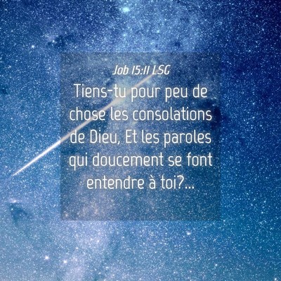Picture 04 - Job 15:11 LSG - Tiens-tu pour peu de chose les consolations de - Bible Verse Picture