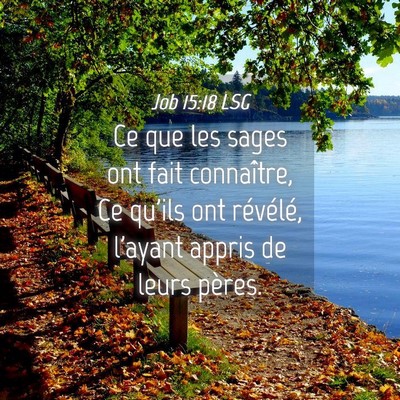 Picture 04 - Job 15:18 LSG - Ce que les sages ont fait connaître, Ce qu'ils - Bible Verse Picture