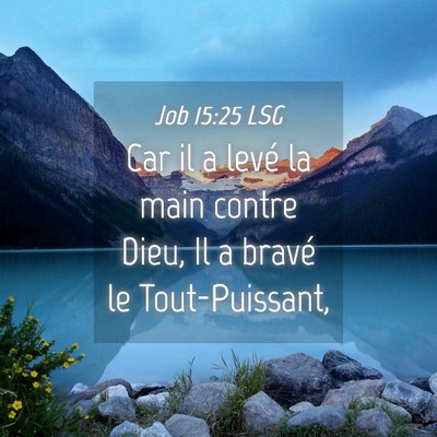 Picture 04 - Job 15:25 LSG - Car il a levé la main contre Dieu, Il a bravé - Bible Verse Picture