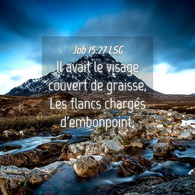 Picture 04 - Job 15:27 LSG - Il avait le visage couvert de graisse, Les flancs - Bible Verse Picture