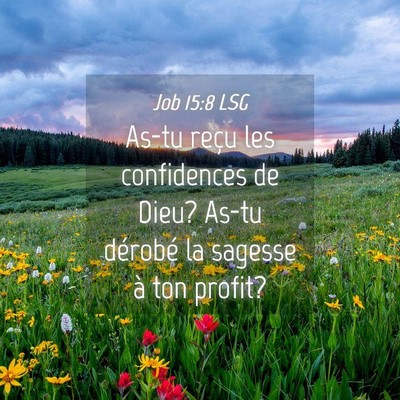 Picture 04 - Job 15:8 LSG - As-tu reçu les confidences de Dieu? As-tu - Bible Verse Picture