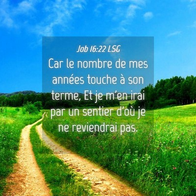 Picture 04 - Job 16:22 LSG - Car le nombre de mes années touche à son terme, - Bible Verse Picture