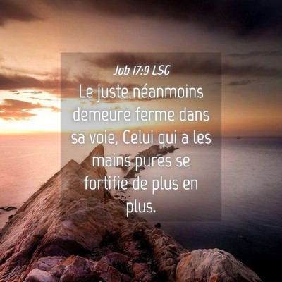 Picture 04 - Job 17:9 LSG - Le juste néanmoins demeure ferme dans sa voie, - Bible Verse Picture