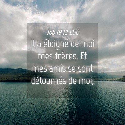 Picture 04 - Job 19:13 LSG - Il a éloigné de moi mes frères, Et mes amis se - Bible Verse Picture
