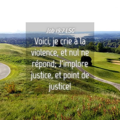 Picture 04 - Job 19:7 LSG - Voici, je crie à la violence, et nul ne répond; - Bible Verse Picture