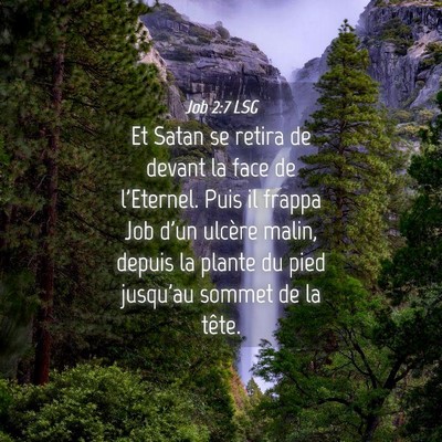 Picture 04 - Job 2:7 LSG - Et Satan se retira de devant la face de - Bible Verse Picture