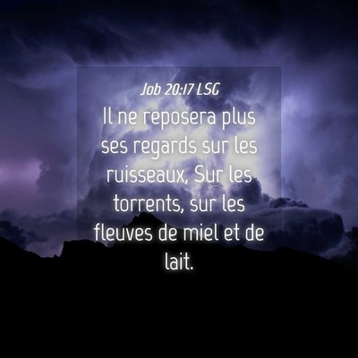 Picture 04 - Job 20:17 LSG - Il ne reposera plus ses regards sur les - Bible Verse Picture