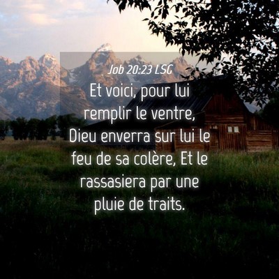 Picture 04 - Job 20:23 LSG - Et voici, pour lui remplir le ventre, Dieu - Bible Verse Picture