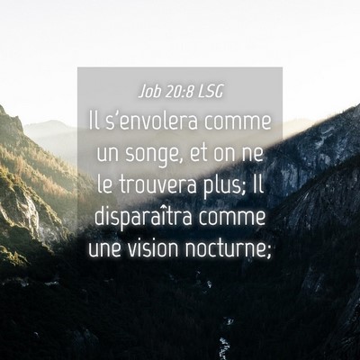 Picture 04 - Job 20:8 LSG - Il s'envolera comme un songe, et on ne le - Bible Verse Picture