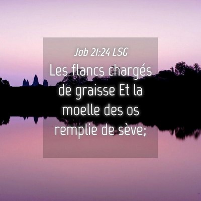 Picture 04 - Job 21:24 LSG - Les flancs chargés de graisse Et la moelle des - Bible Verse Picture