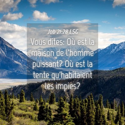 Picture 04 - Job 21:28 LSG - Vous dites: Où est la maison de l'homme - Bible Verse Picture