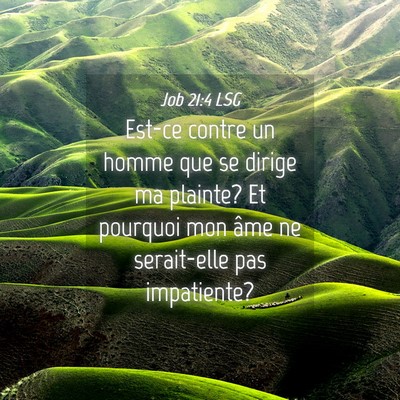 Picture 04 - Job 21:4 LSG - Est-ce contre un homme que se dirige ma plainte? - Bible Verse Picture