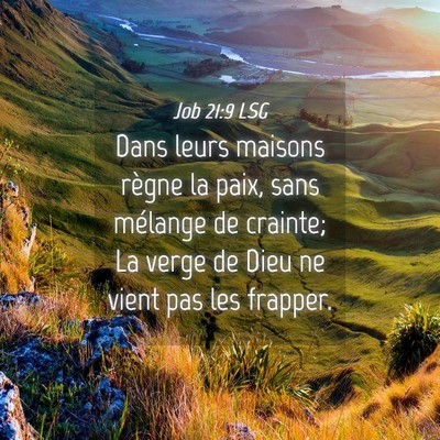 Picture 04 - Job 21:9 LSG - Dans leurs maisons règne la paix, sans mélange - Bible Verse Picture