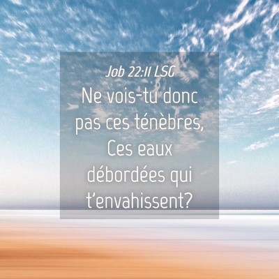 Picture 04 - Job 22:11 LSG - Ne vois-tu donc pas ces ténèbres, Ces eaux - Bible Verse Picture