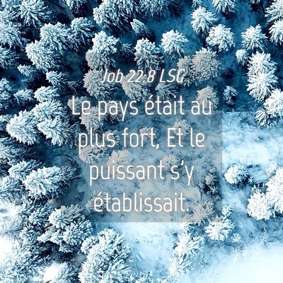 Picture 04 - Job 22:8 LSG - Le pays était au plus fort, Et le puissant s'y - Bible Verse Picture