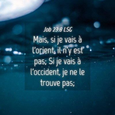 Picture 04 - Job 23:8 LSG - Mais, si je vais à l'orient, il n'y est pas; Si - Bible Verse Picture