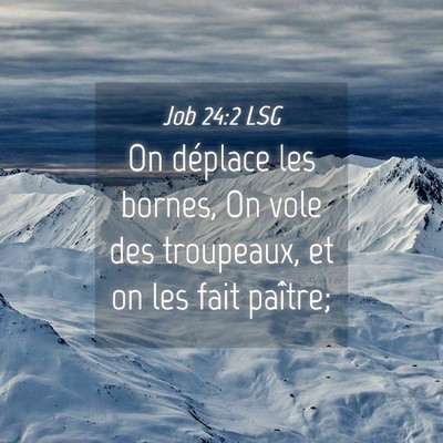 Picture 04 - Job 24:2 LSG - On déplace les bornes, On vole des troupeaux, et - Bible Verse Picture