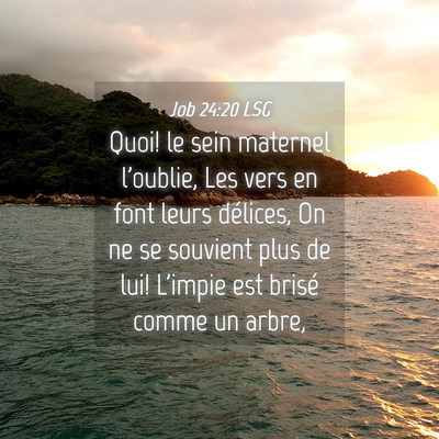 Picture 04 - Job 24:20 LSG - Quoi! le sein maternel l'oublie, Les vers en font - Bible Verse Picture