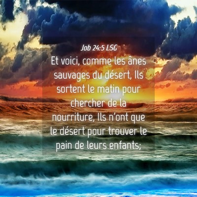Picture 04 - Job 24:5 LSG - Et voici, comme les ânes sauvages du désert, - Bible Verse Picture