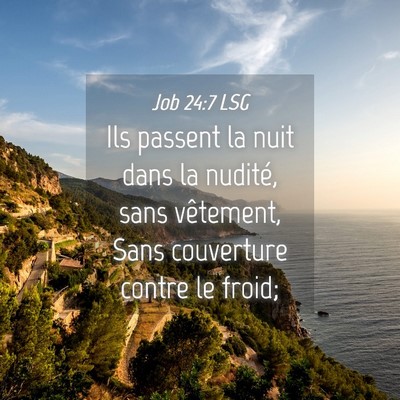 Picture 04 - Job 24:7 LSG - Ils passent la nuit dans la nudité, sans - Bible Verse Picture