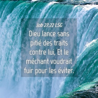 Picture 04 - Job 27:22 LSG - Dieu lance sans pitié des traits contre lui, Et - Bible Verse Picture