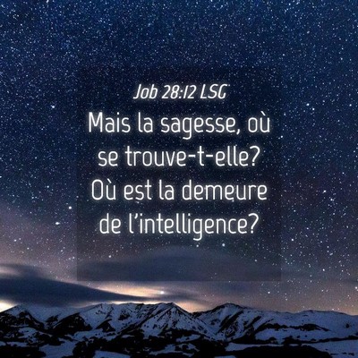 Picture 04 - Job 28:12 LSG - Mais la sagesse, où se trouve-t-elle? Où est la - Bible Verse Picture