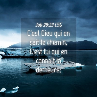 Picture 04 - Job 28:23 LSG - C'est Dieu qui en sait le chemin, C'est lui qui - Bible Verse Picture