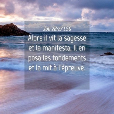 Picture 04 - Job 28:27 LSG - Alors il vit la sagesse et la manifesta, Il en - Bible Verse Picture