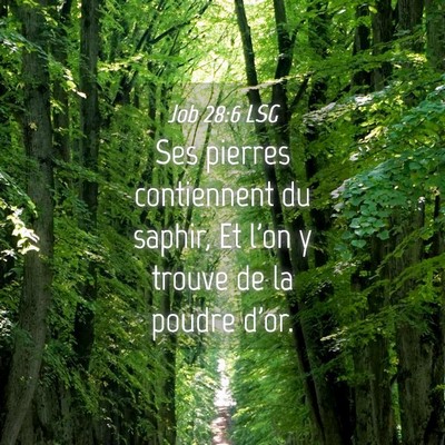 Picture 04 - Job 28:6 LSG - Ses pierres contiennent du saphir, Et l'on y - Bible Verse Picture