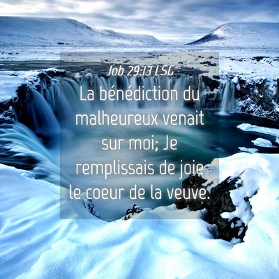 Picture 04 - Job 29:13 LSG - La bénédiction du malheureux venait sur moi; Je - Bible Verse Picture